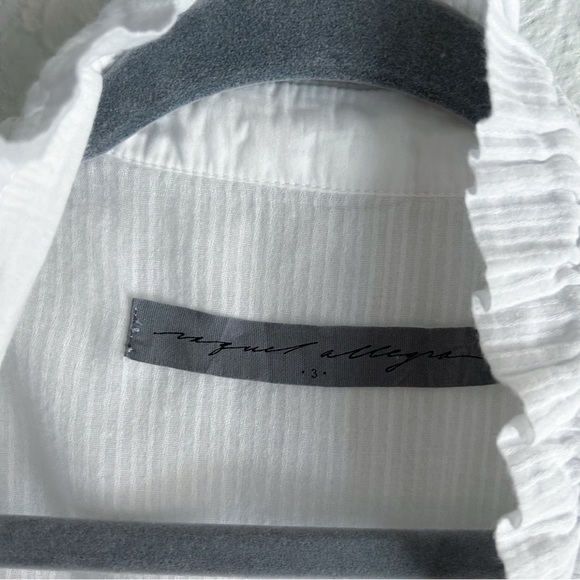 Raquel Allegra Luna Gibson Girl White Ruffle Blouse Sz 3 XL victorian romantic - Picture 5 of 7